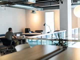 second floor lounge area at private offices