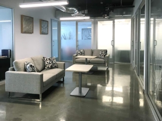 sofa lounge area in executive offices for lease